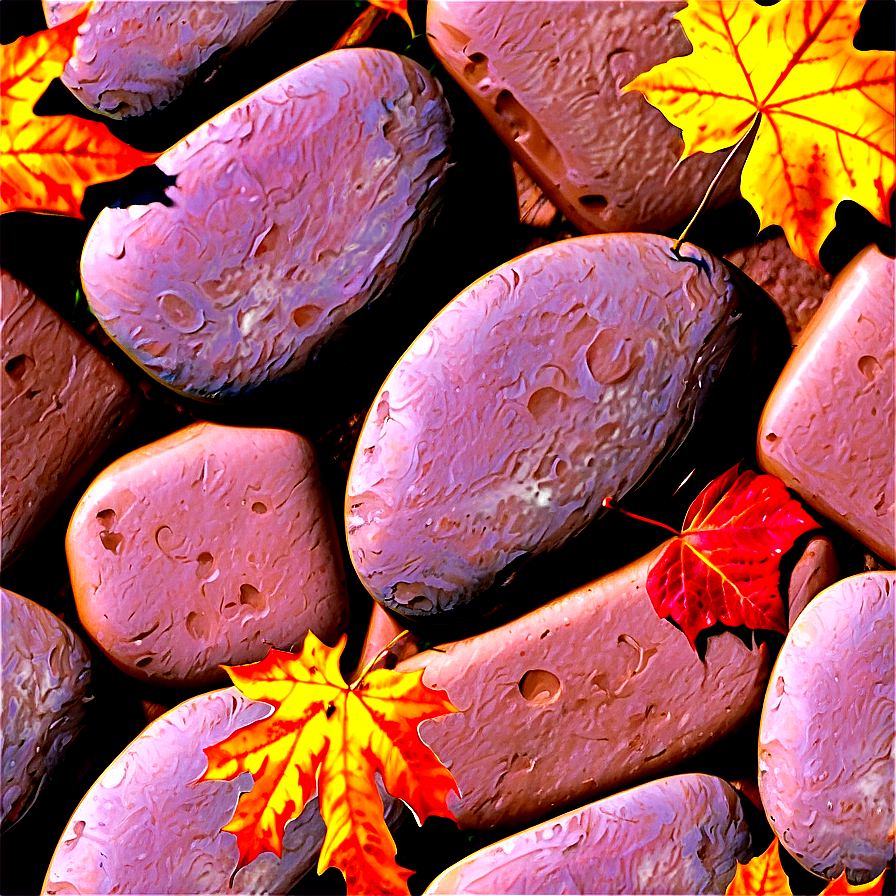 Cobblestone With Autumn Leaves Png Tkf83 PNG