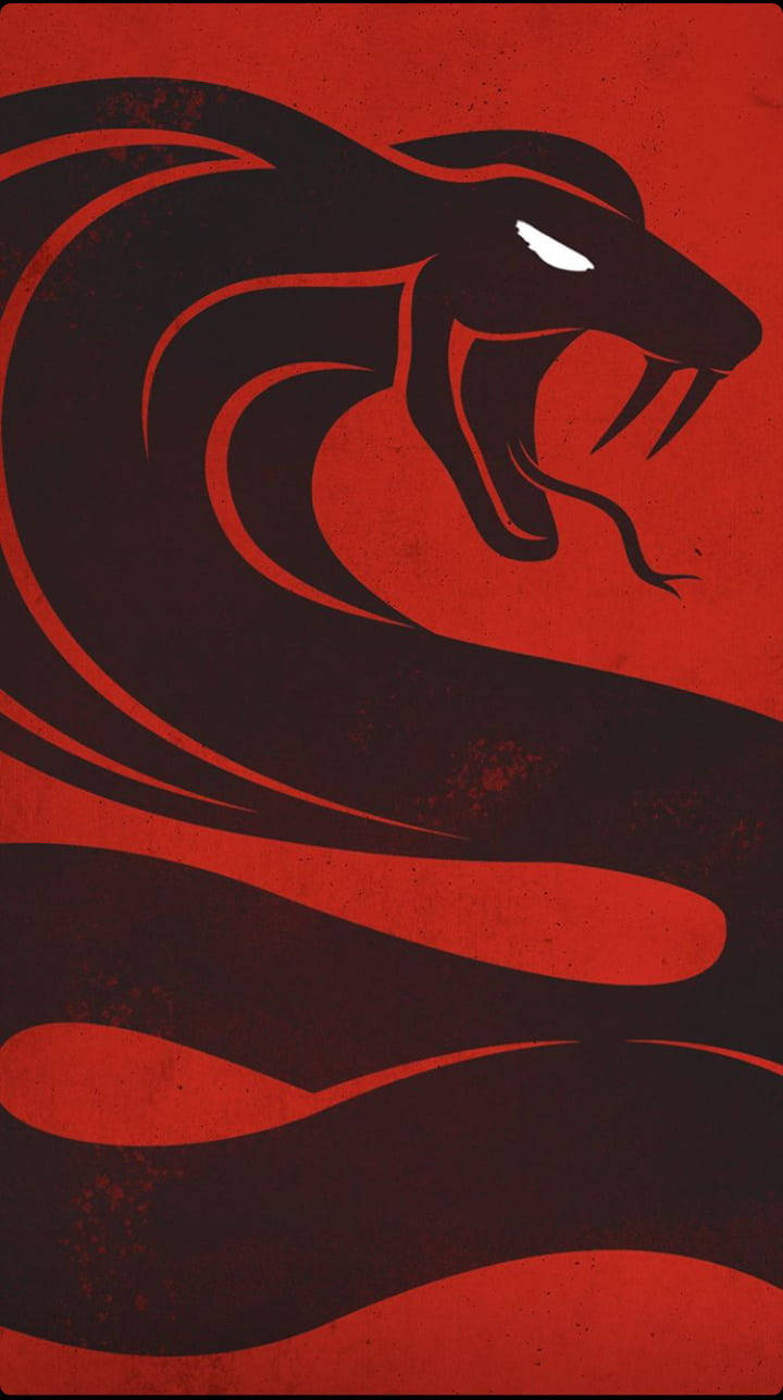 Cobra Sort og Rød Kunst Fnisende Tapet Wallpaper