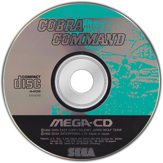 Cobra Command S E G A Mega C D Game Disc PNG