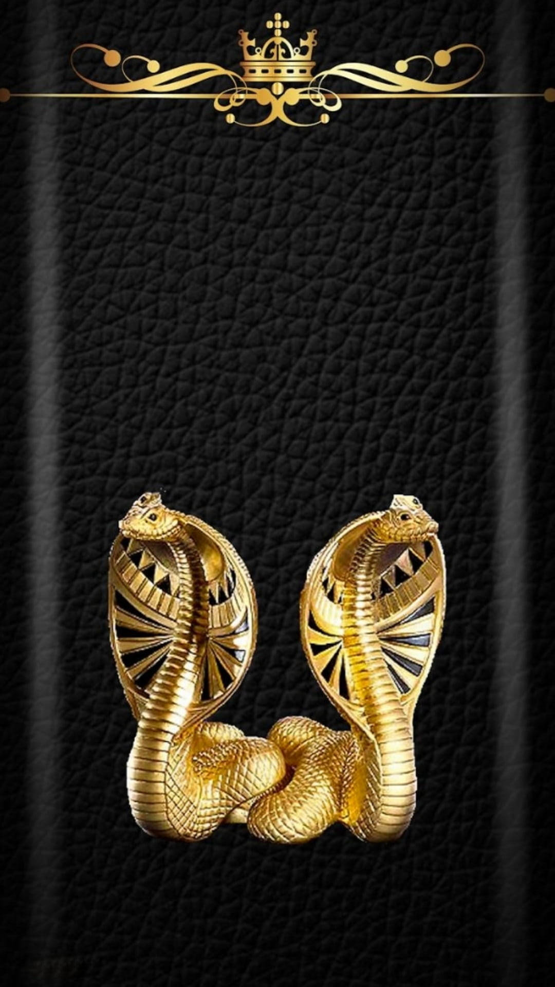 1.  Cobra Gult Æstetisk Egyptisk Statuer 3D-Tapet Wallpaper