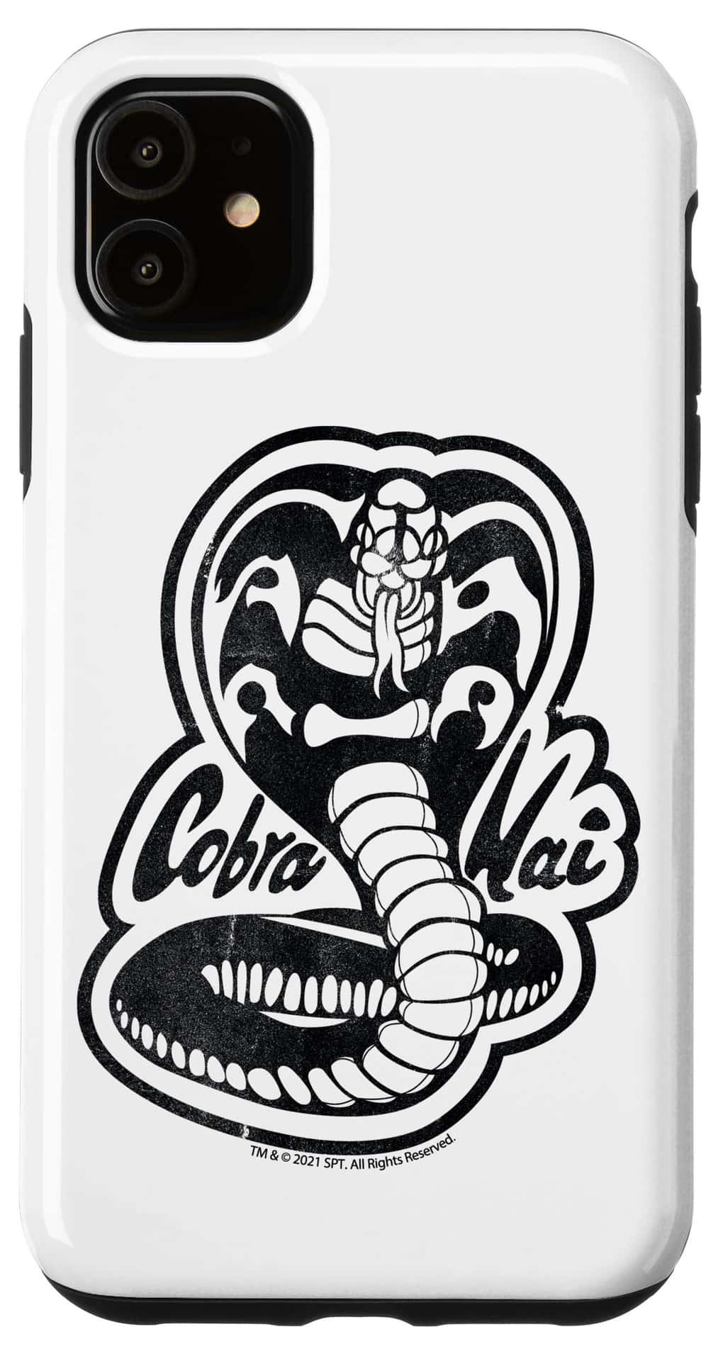 Cobrakai Iphone Xr Schwarzer Logo-hintergrund