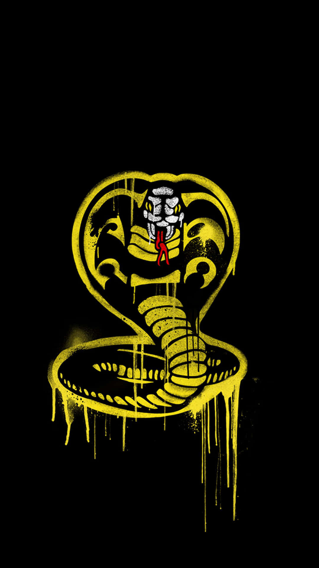 Cobrakai Hintergrund Mit Gelber Tropfenoptik Für Das Iphone Xr