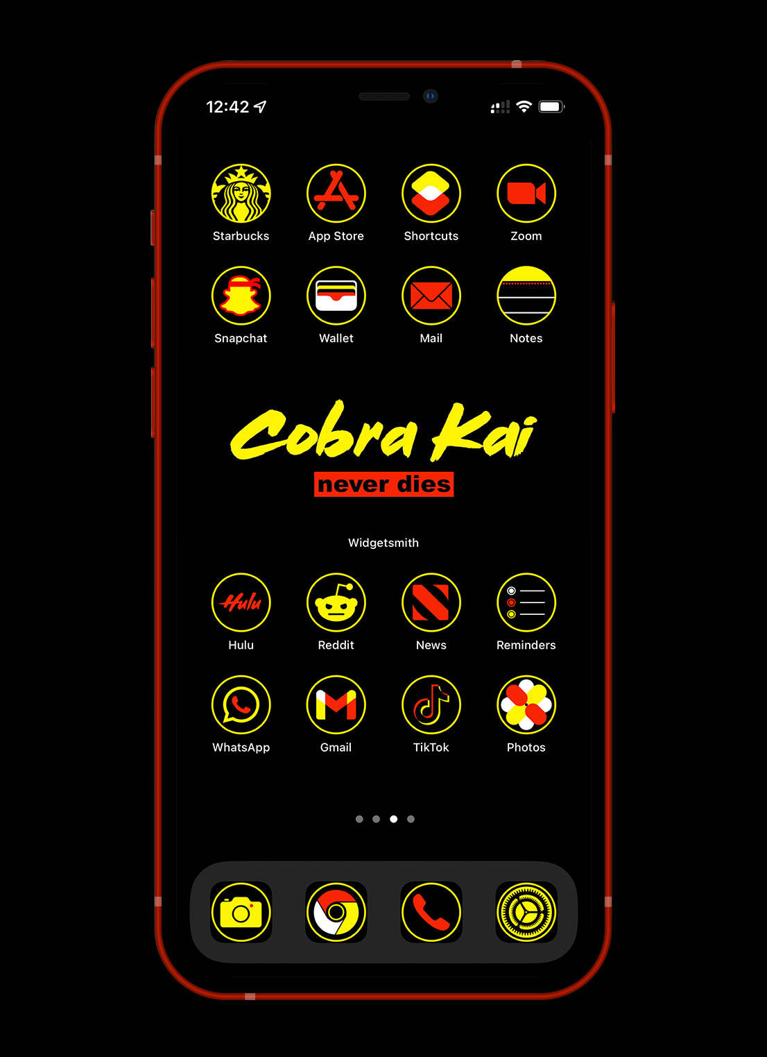Avanceradandroid-telefon Med Cobra Kai-design. Wallpaper