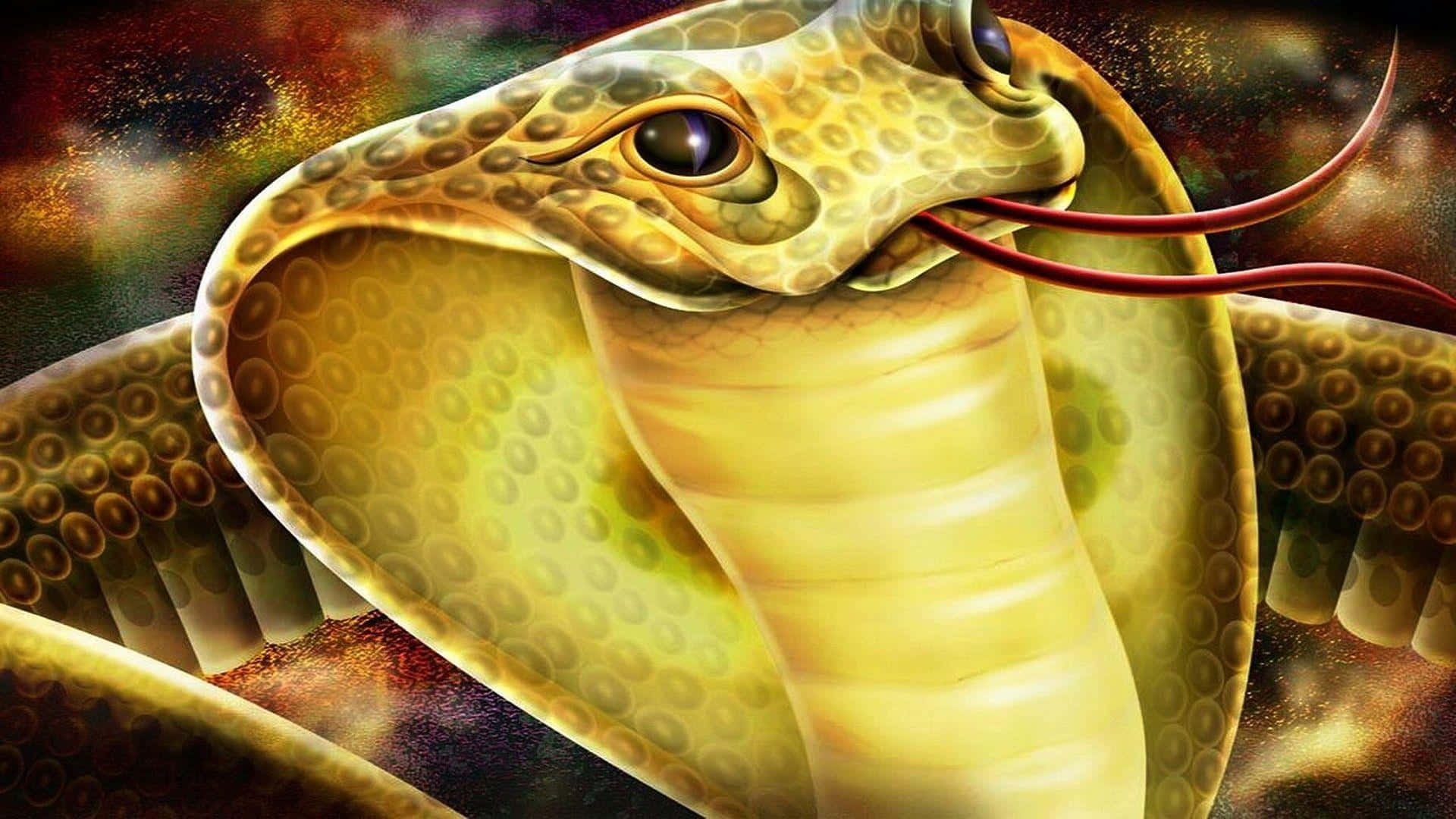 Unamajestuosa Serpiente Cobra Se Desliza Por La Jungla.