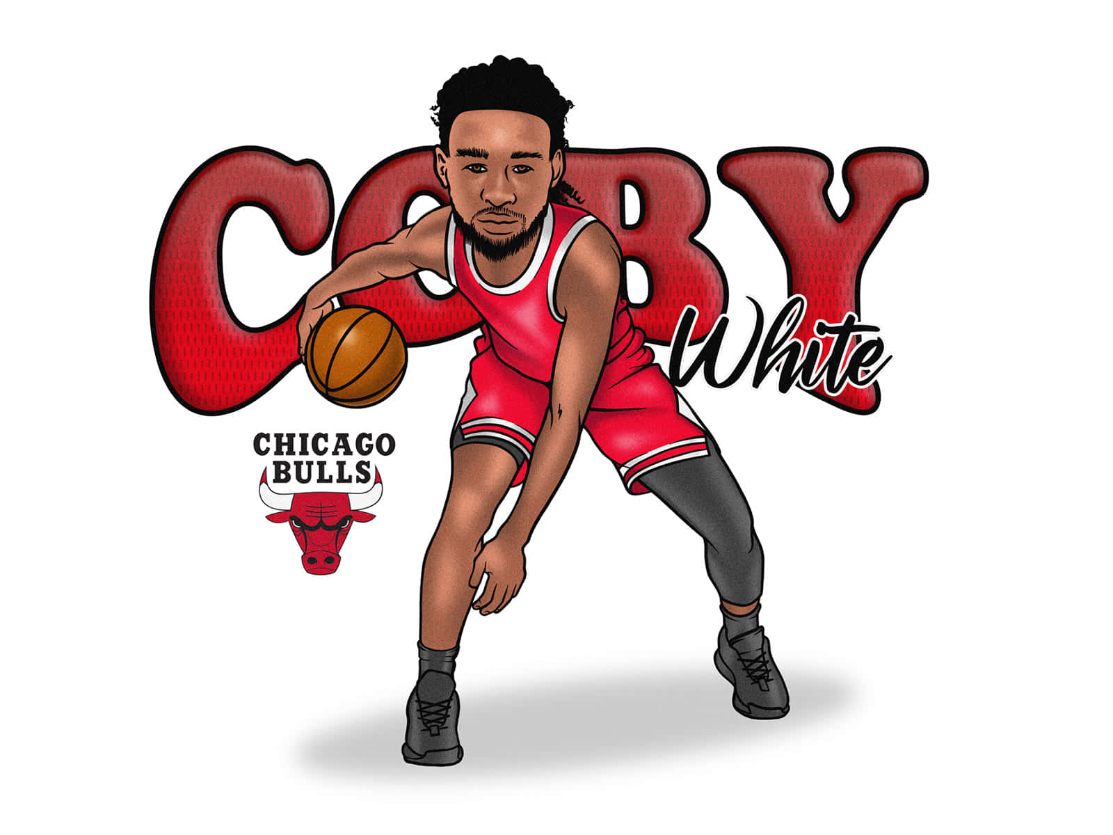 Coby White Chicago Bulls Cartoon Wallpaper