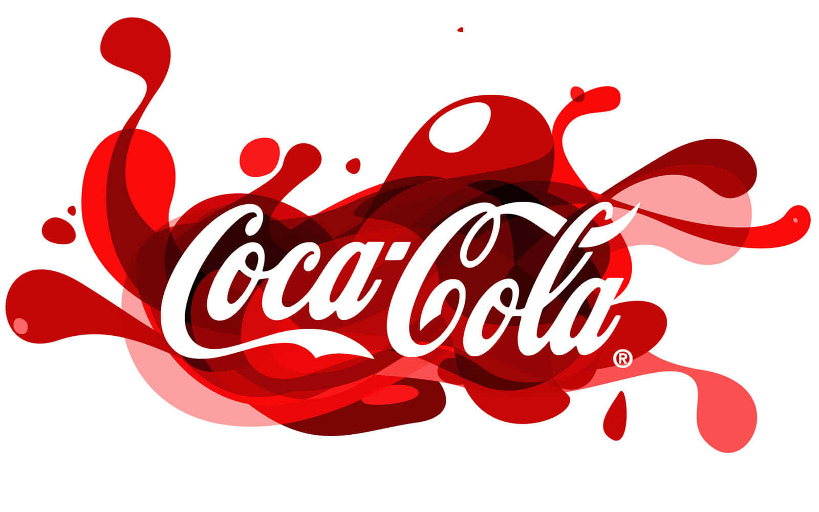 Cocacola-logotyp Med Röda Stänk