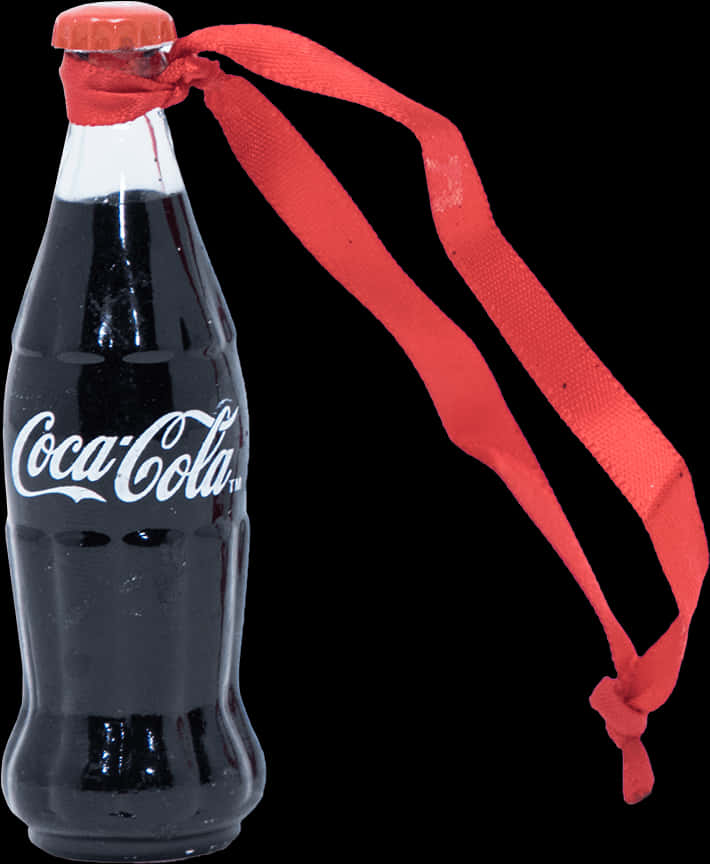Coca Cola Bottle With Red Ribbon PNG
