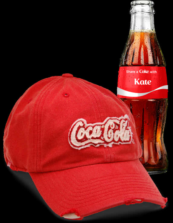 Coca Cola Bottleand Branded Cap PNG