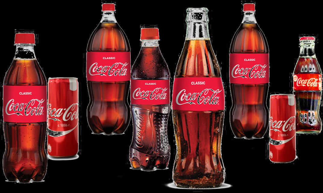 Coca Cola Bottleand Can Variety PNG