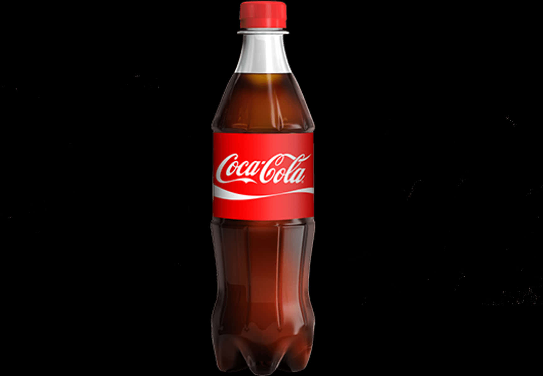 Coca Cola Bottleon Black Background PNG