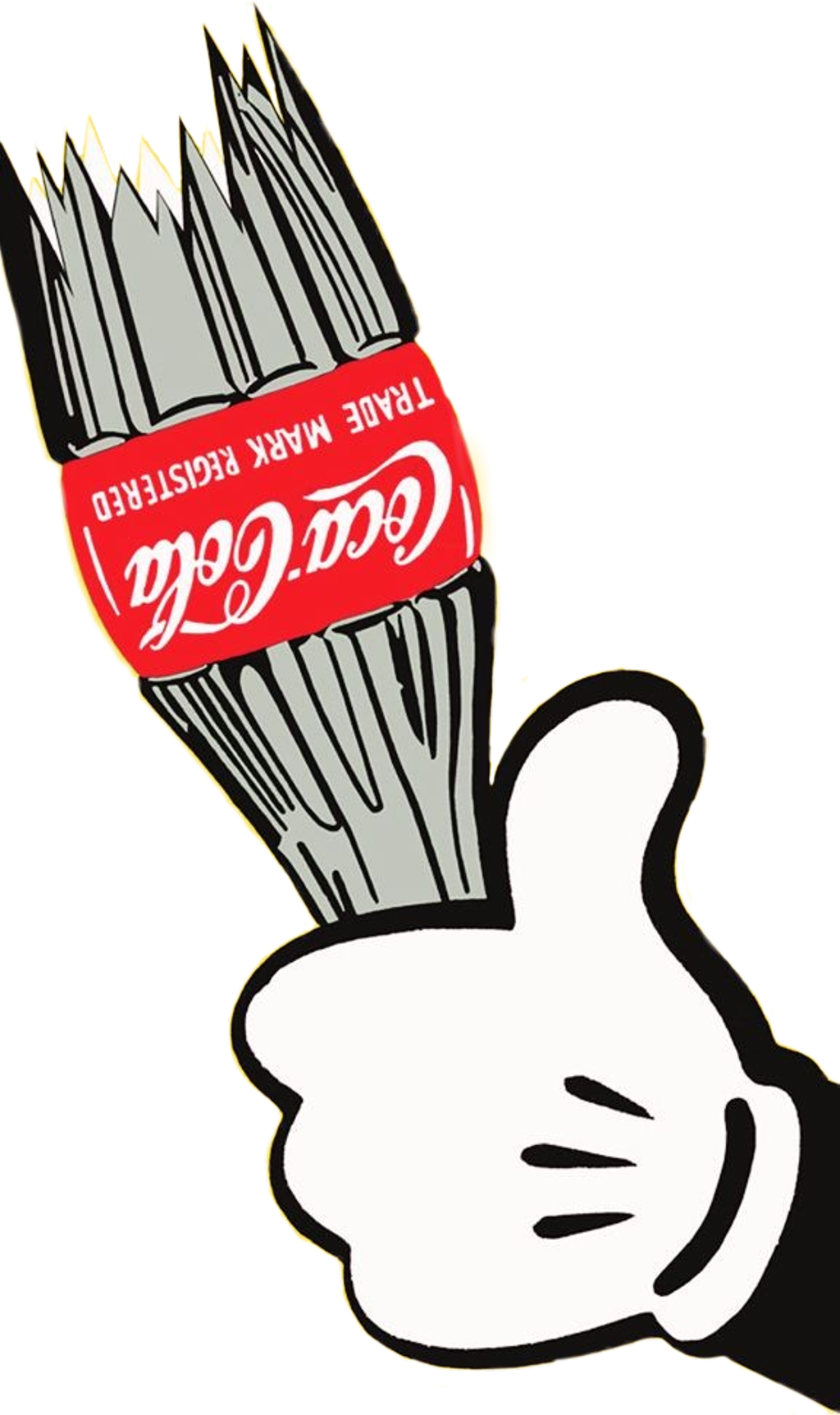 Coca Cola Branded Paintbrush Thumbs Up PNG