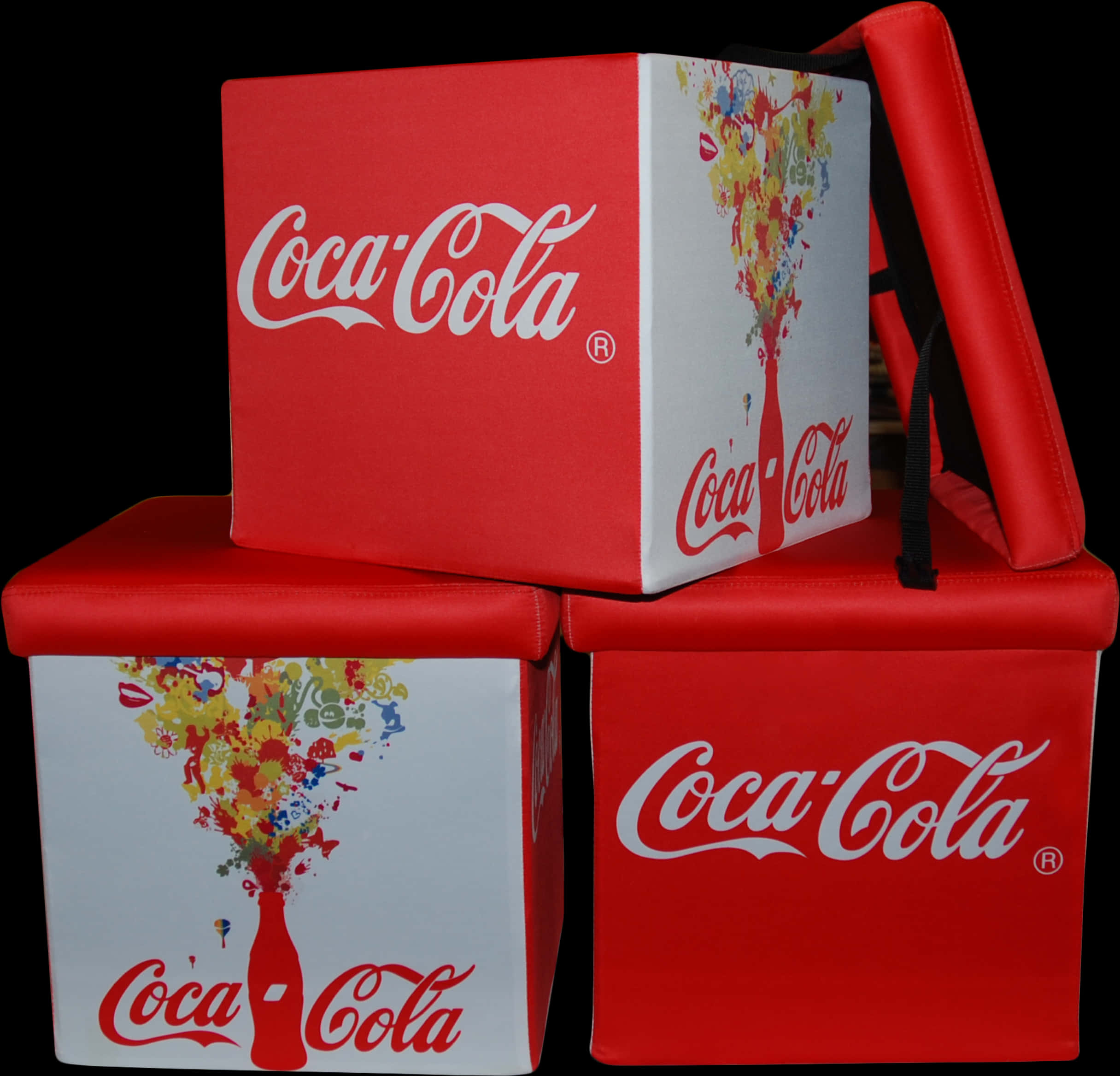 Coca Cola Branded Storage Ottomans PNG