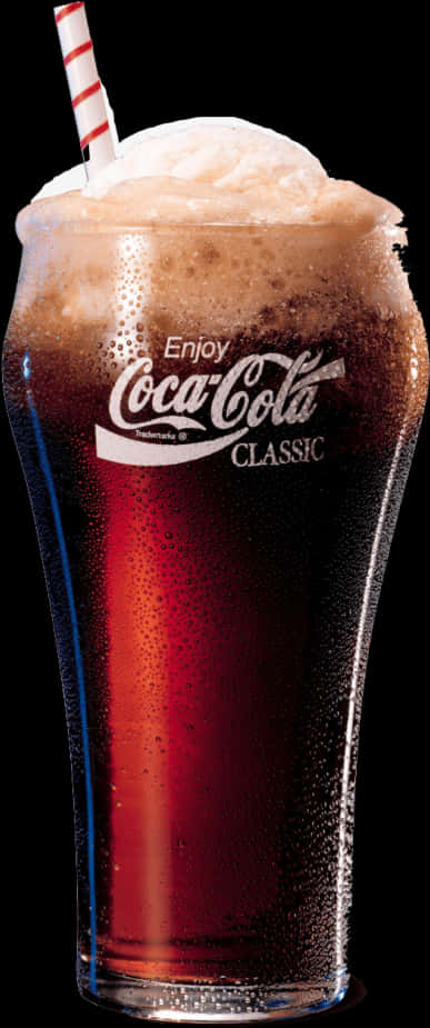 Coca Cola Classic Glasswith Straw PNG