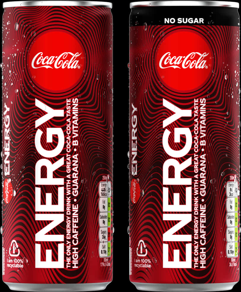 Coca Cola Energy Drink Cans PNG
