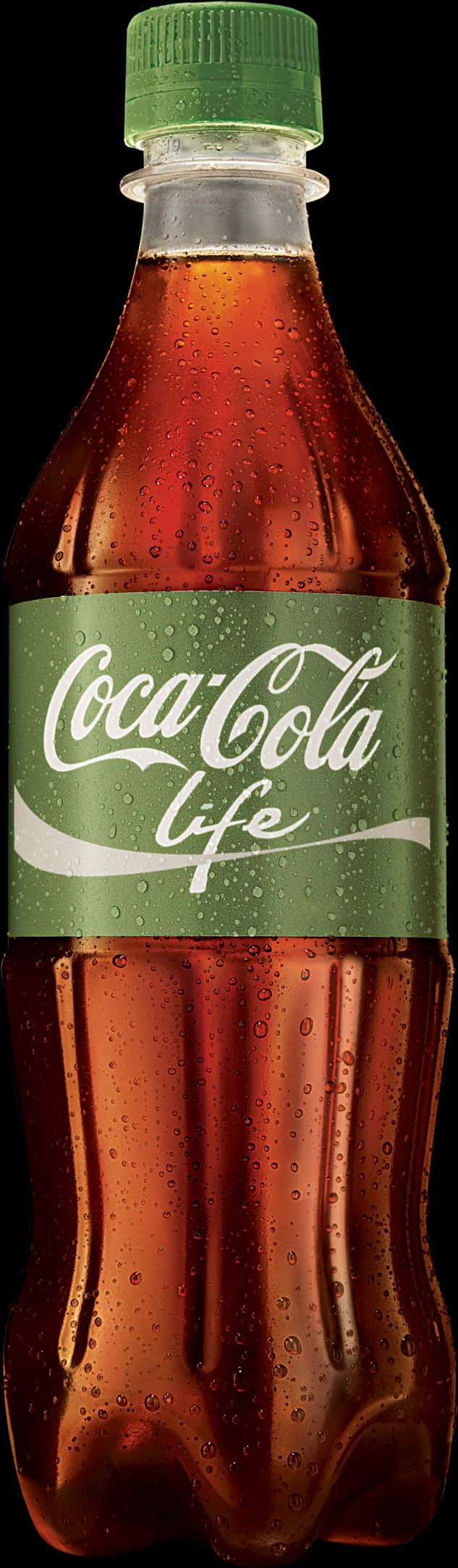 Coca Cola Life Bottlewith Dew Drops PNG
