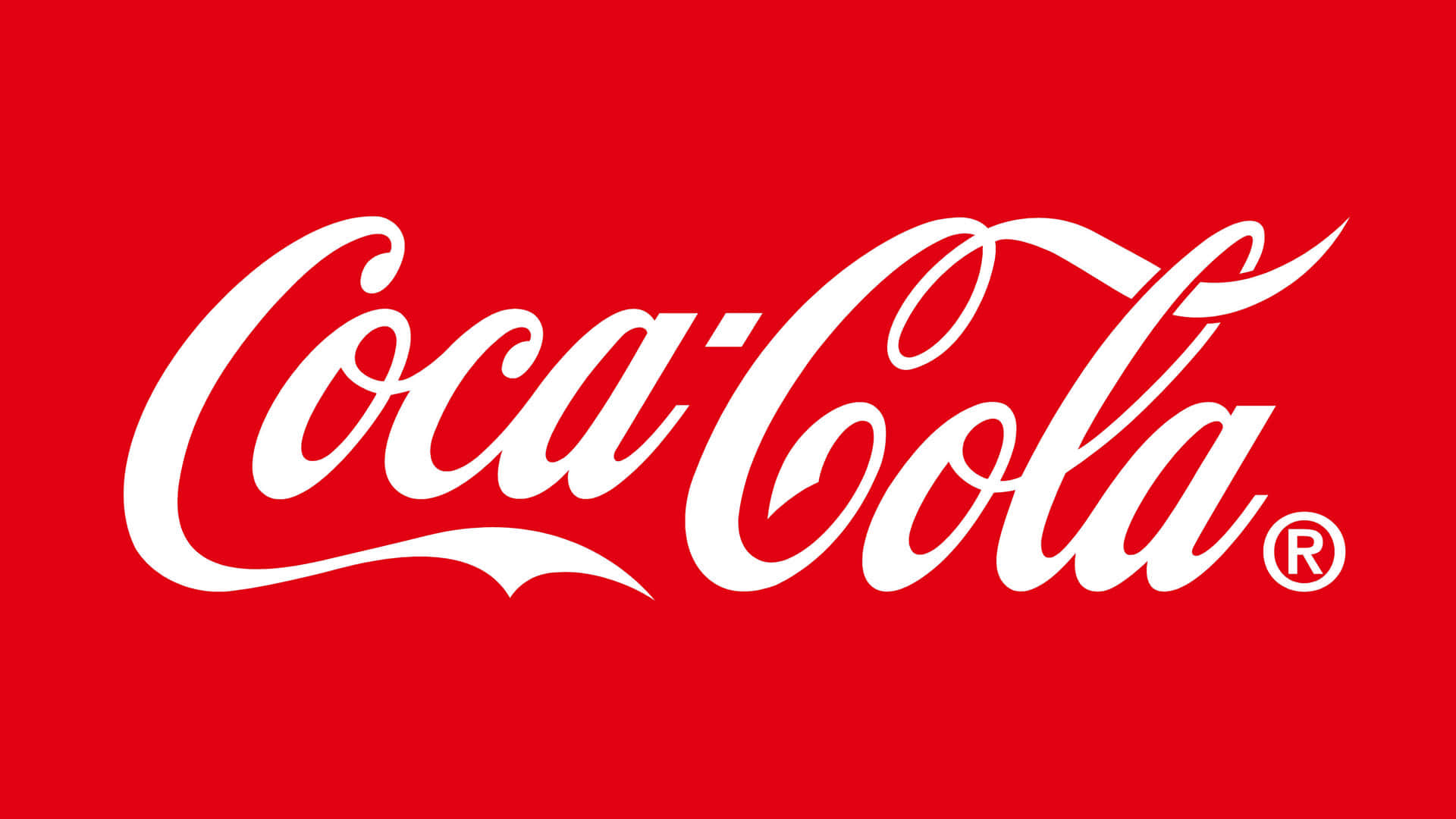 Logoda Coca-cola Em Um Fundo Vermelho. Papel de Parede