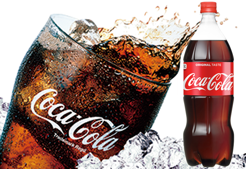 Coca Cola Splashand Bottle PNG