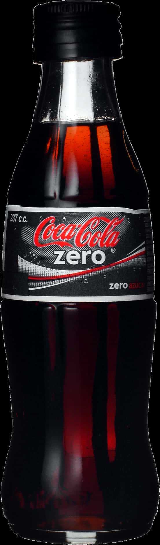 Coca Cola Zero Bottle Black Background PNG