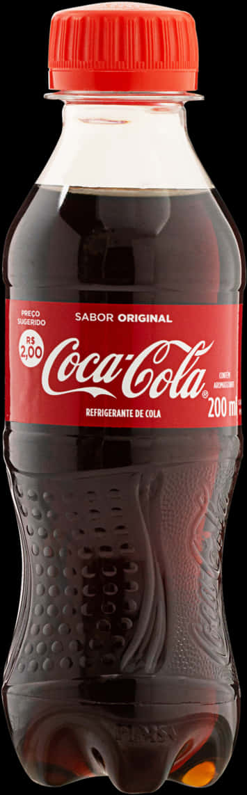 Coca Cola200ml Bottle Original Flavor PNG
