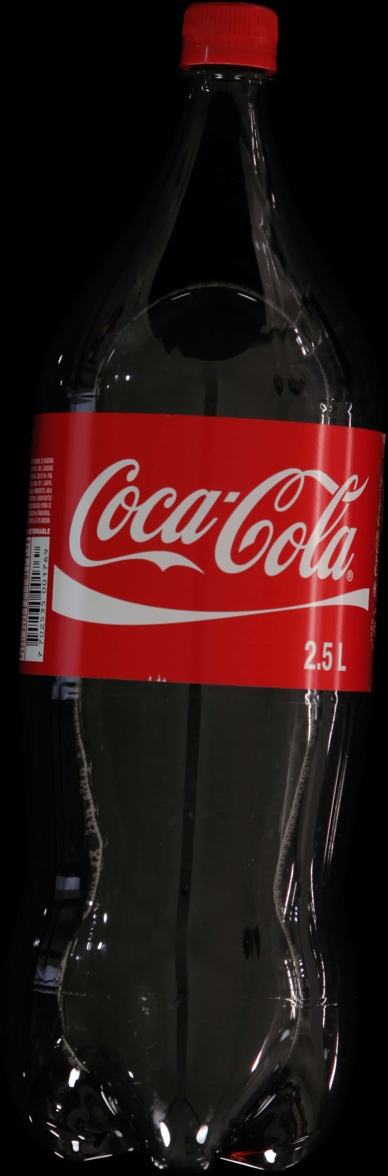 Coca Cola25 L Bottle Black Background PNG