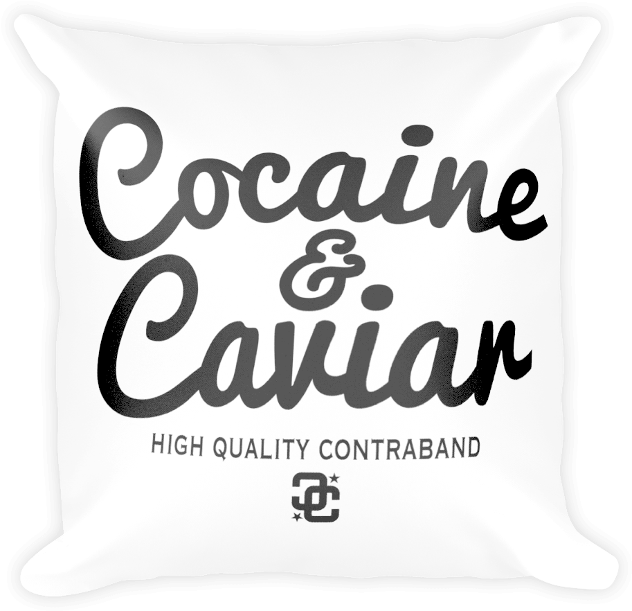 Cocaine Caviar Contraband Pillow Design PNG