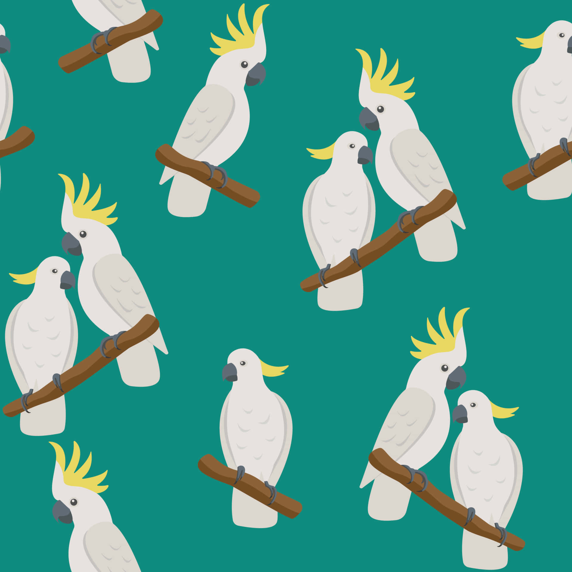 Cockatoo Pattern Wallpaper Wallpaper