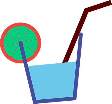 Cocktail Glass With Limeand Straw PNG