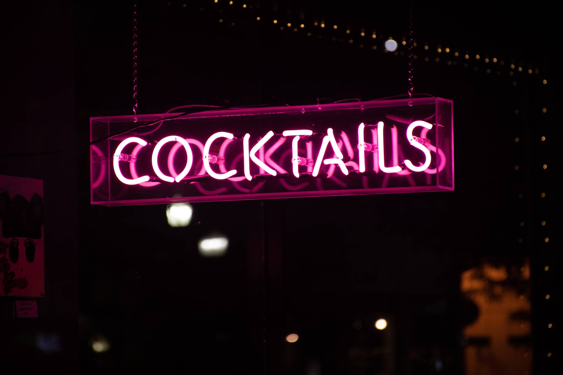 Cocktails Neon Sign Wallpaper