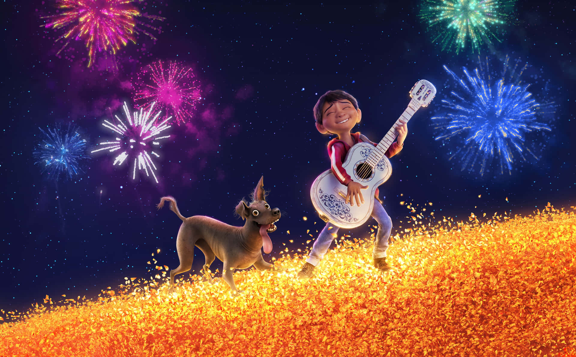 Firadía De Los Muertos Med Pixars Film Coco Från Disney Som Bakgrundsbild På Din Dator Eller Mobil. Wallpaper