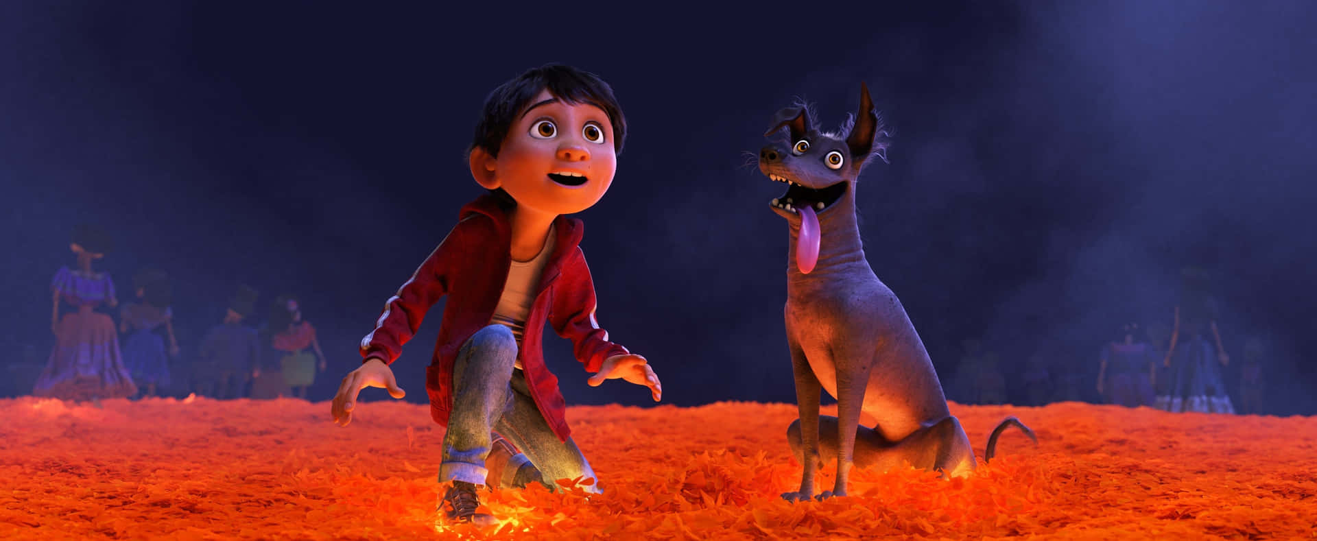 Join Miguel and his friends on this unforgettable adventure in Disney-Pixar's animated movie, Coco. Wallpaper
