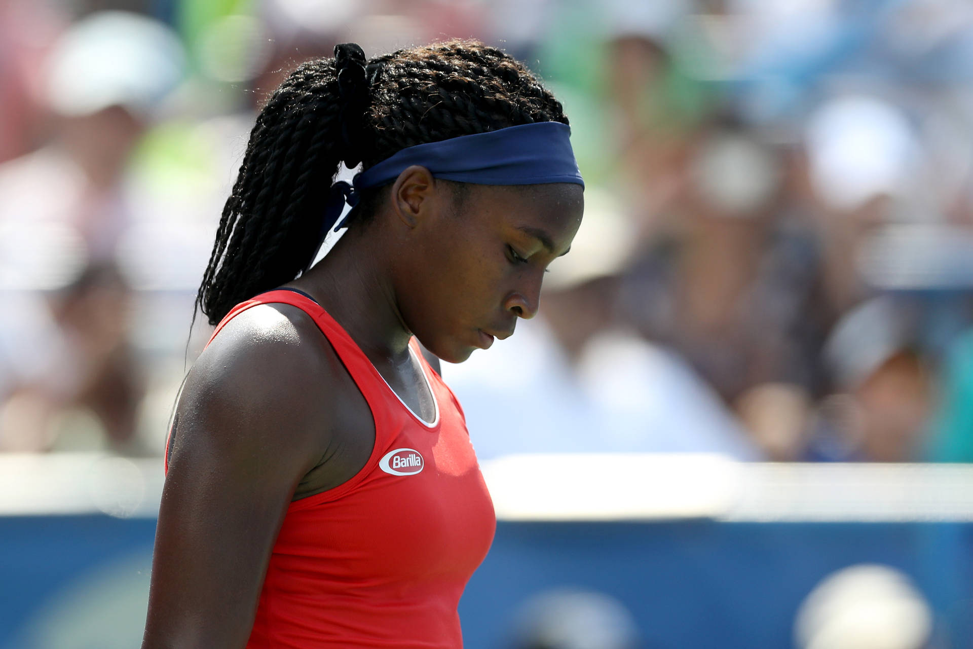 Coco Gauff In Red Tank Top Wallpaper
