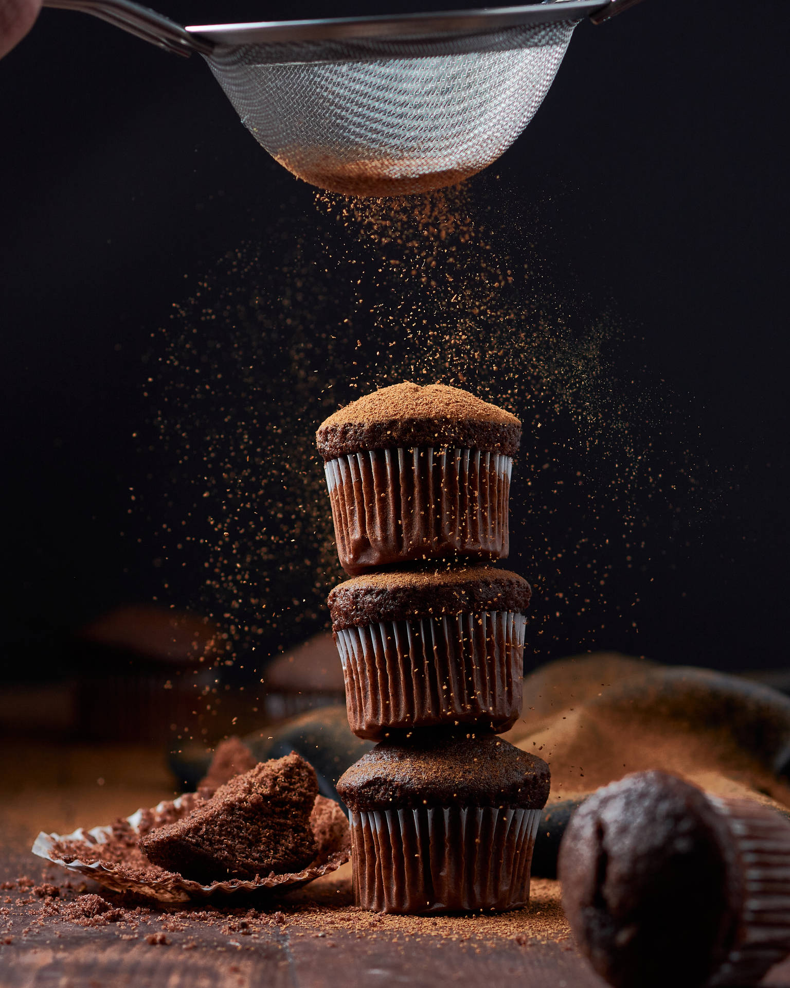 Delicious Chocolate Cupcake Tower Wallpaper