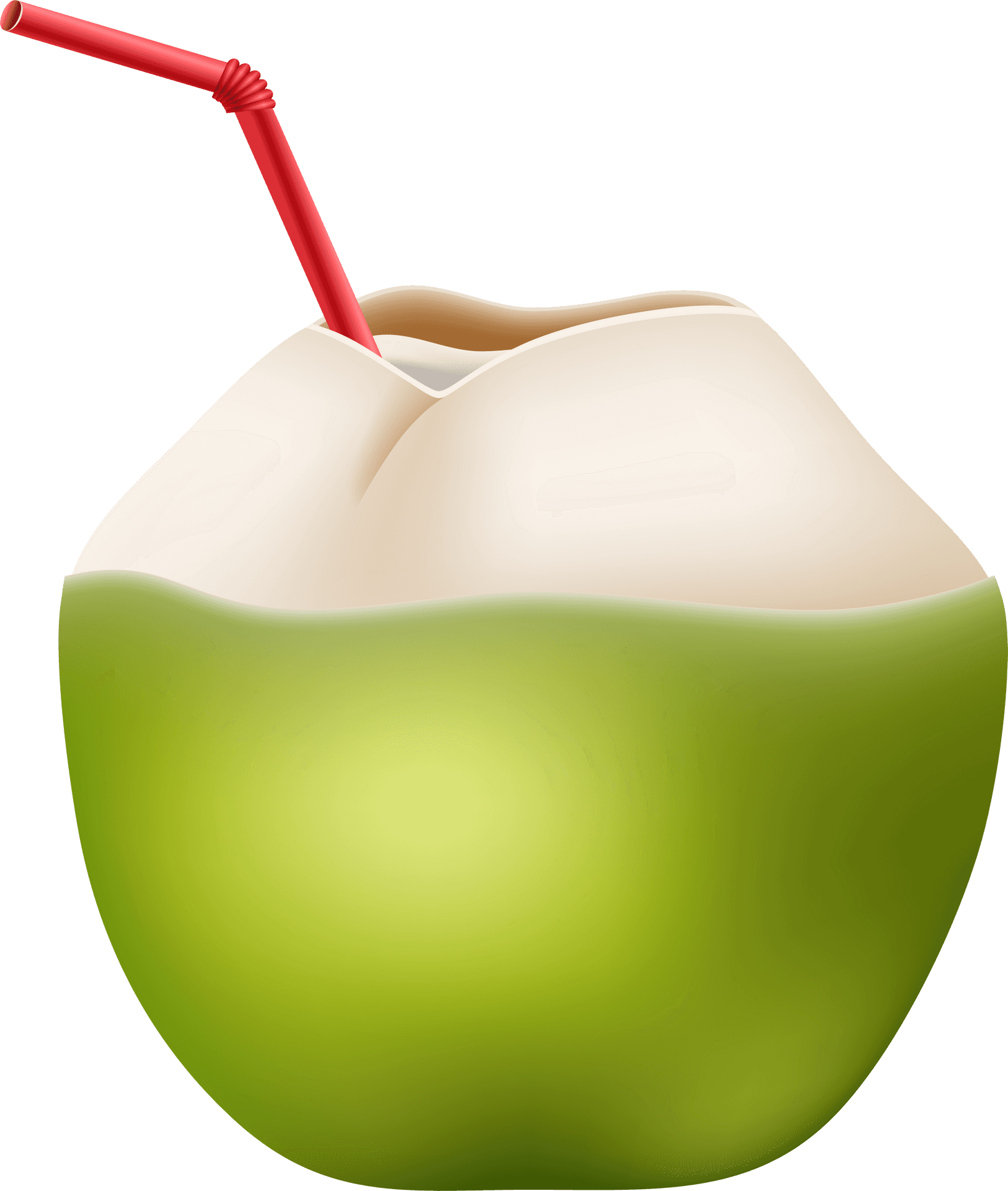Coconut Drink With Straw PNG