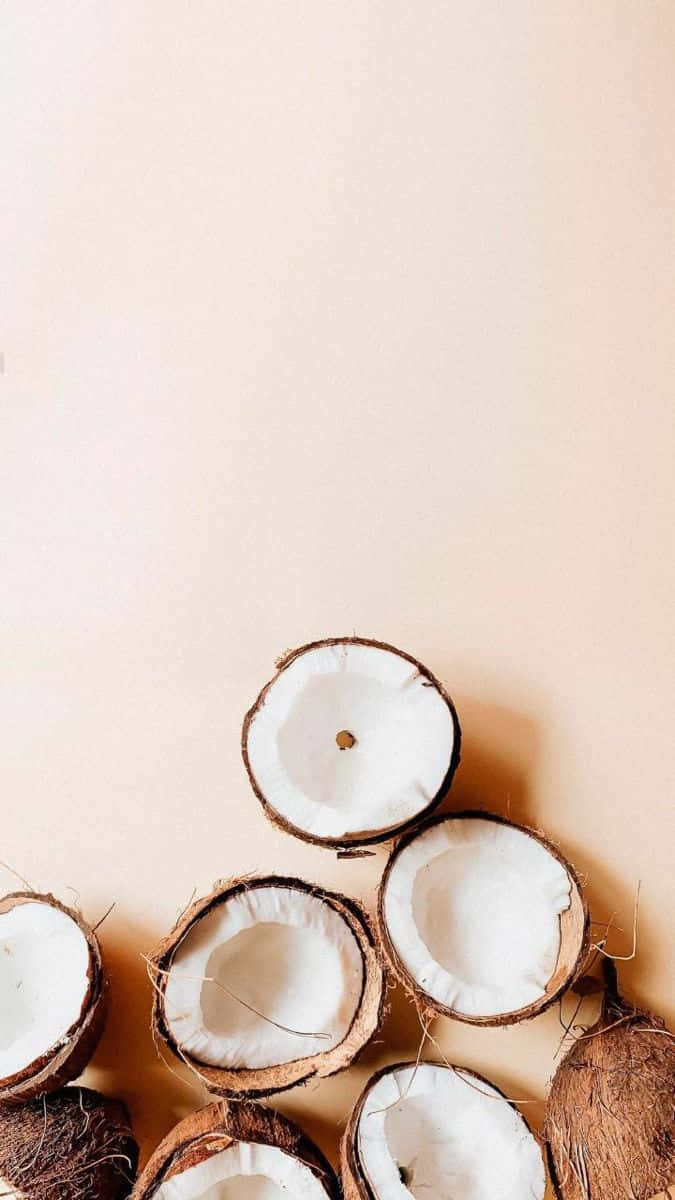 Coconut Halveson Peach Background Wallpaper