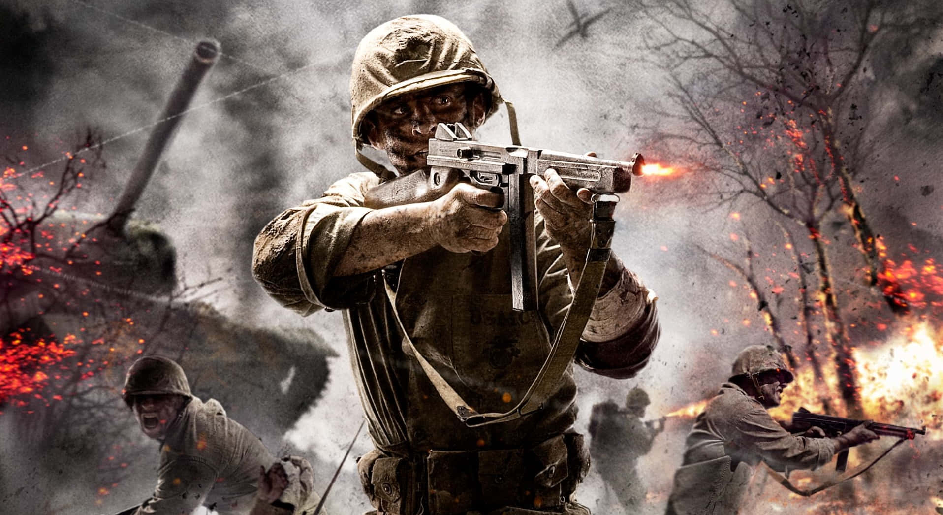 Kode Zombies Soldat i Krigsscene Wallpaper