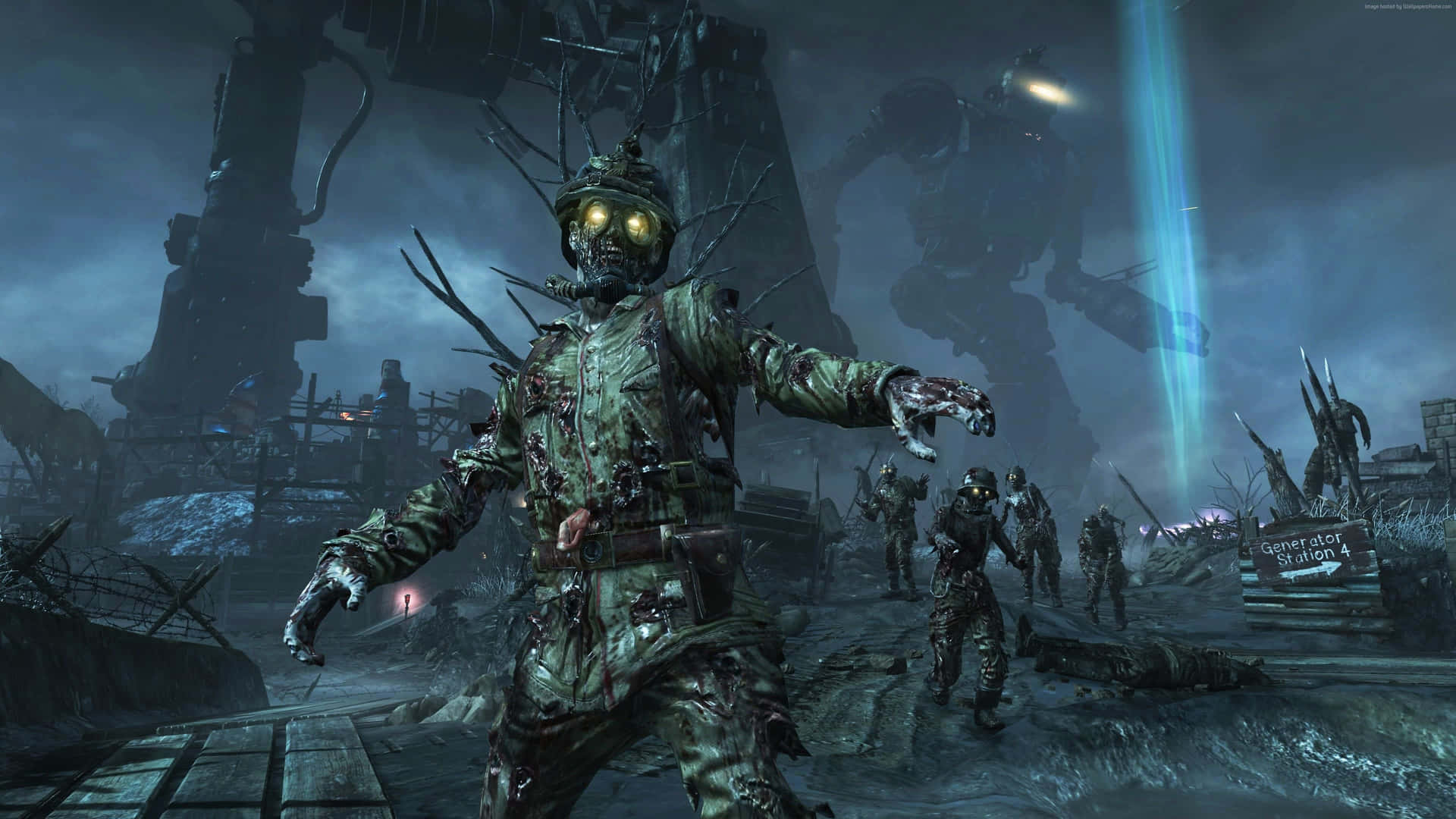 Strike down the undead horde in Call of Duty Zombies Wallpaper