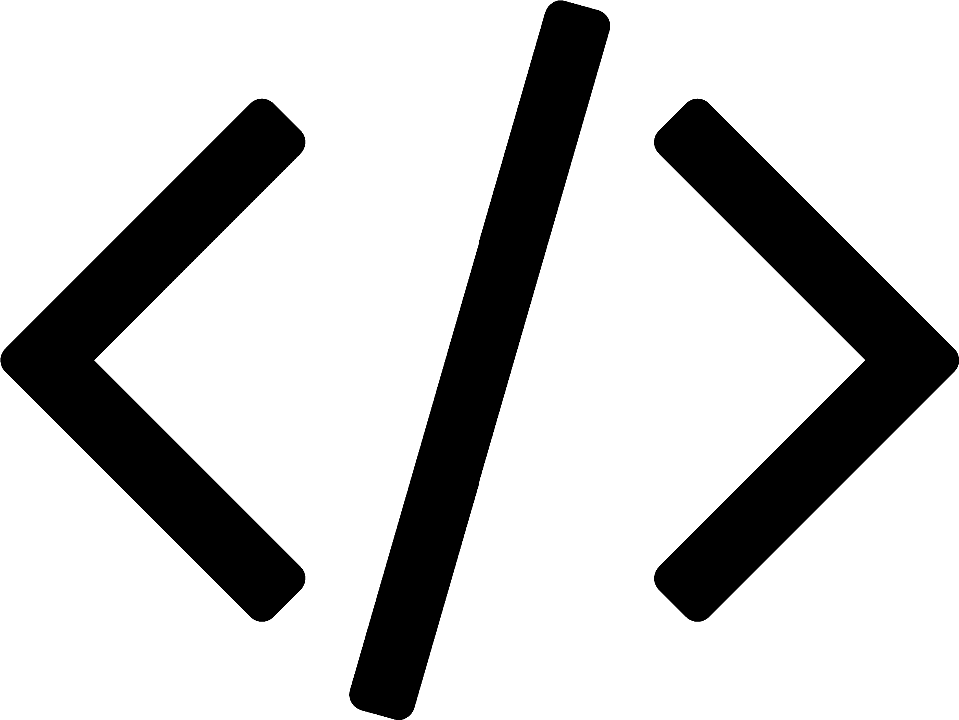 HTML code brackets symbol in white on black background