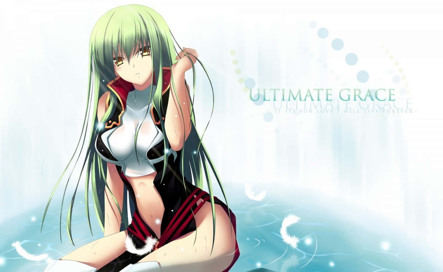 Enigmatic C.C. from Code Geass in a Serene Moment Wallpaper