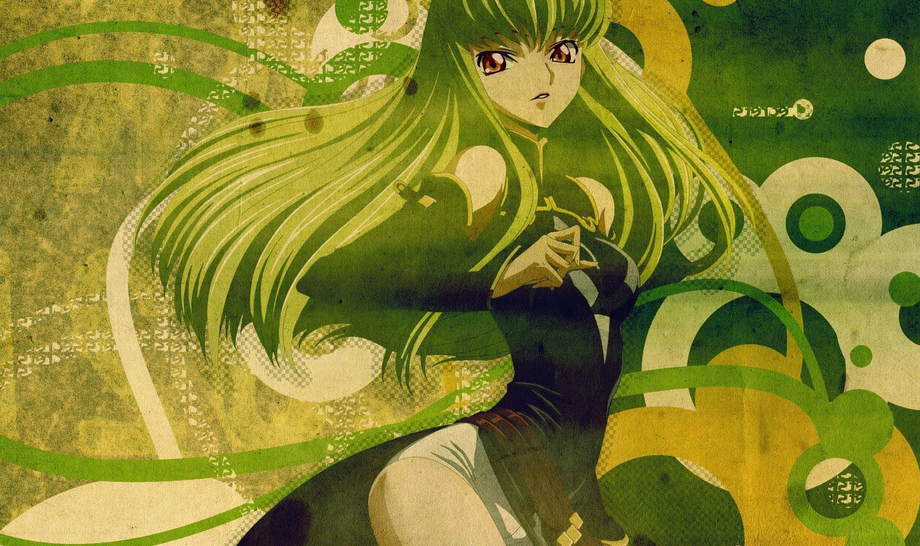 Enigmatic C.C. from Code Geass Anime Series Wallpaper