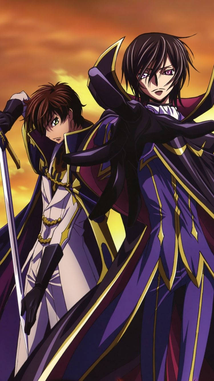 Lelouchund Suzaku Stehen Seite An Seite Wallpaper