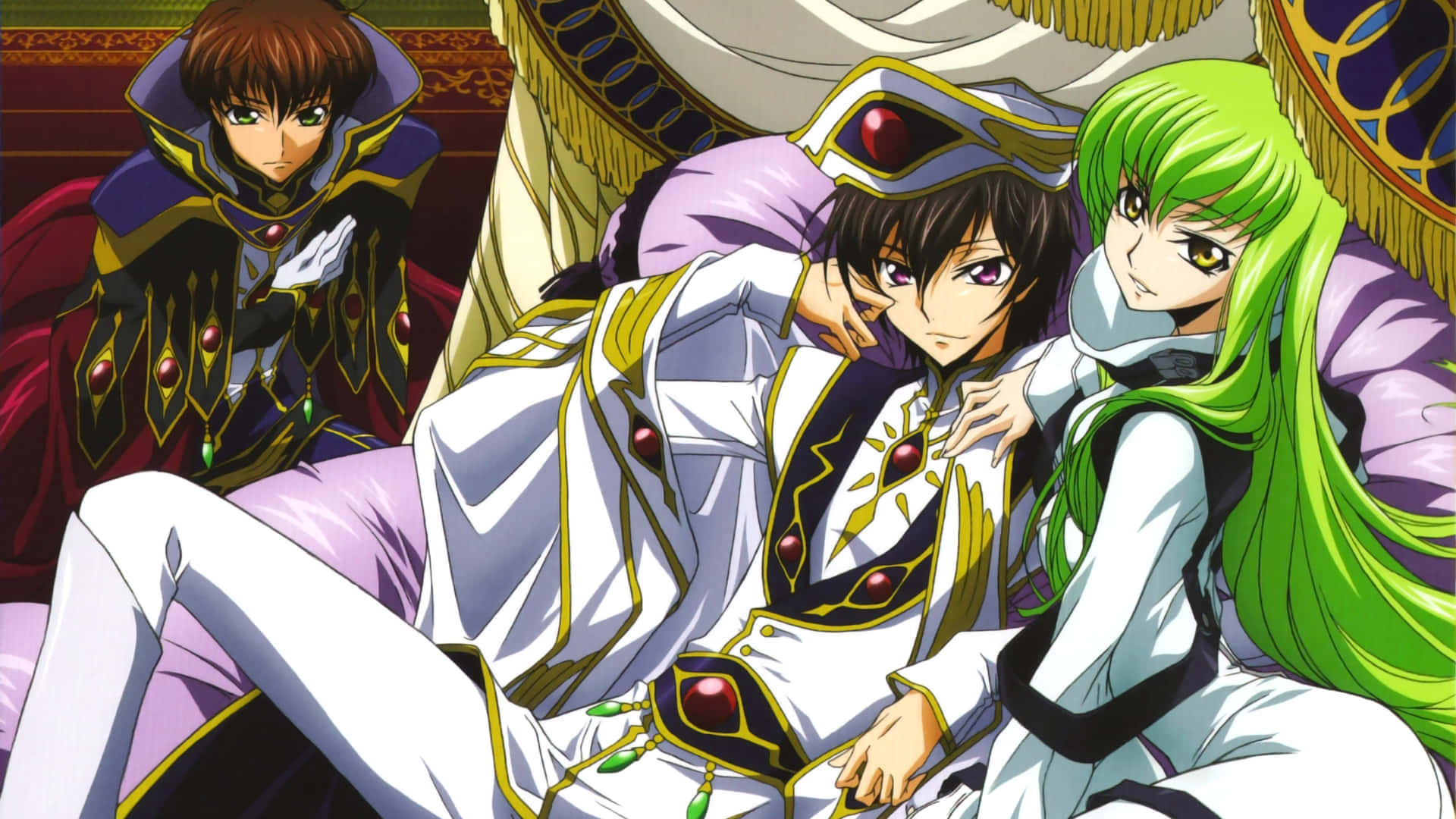 Download Code Geass Lelouch And C.C On The Throne Picture | Wallpapers.com