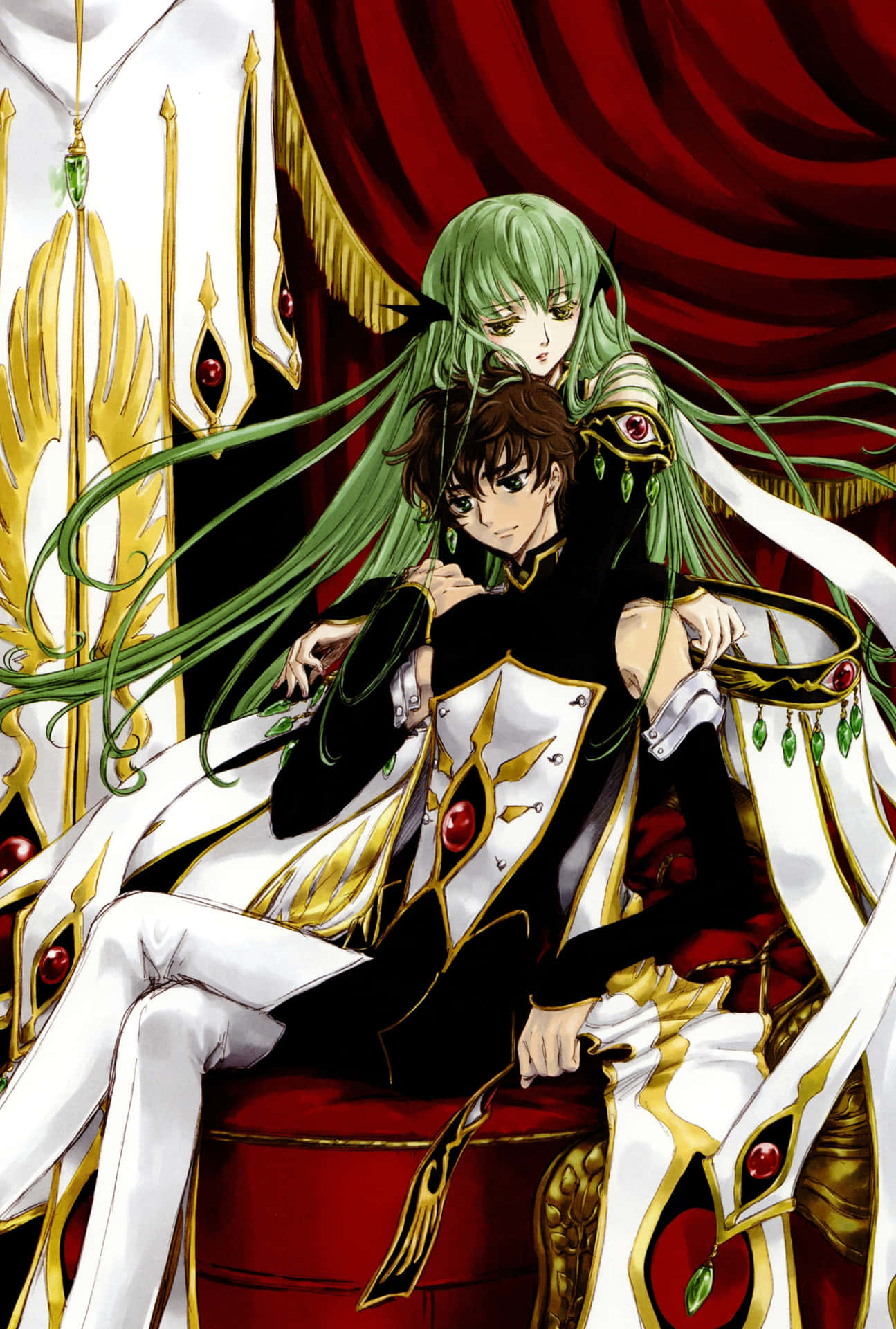 Code Geass Lelouch And C.C On The Throne Chair Picture