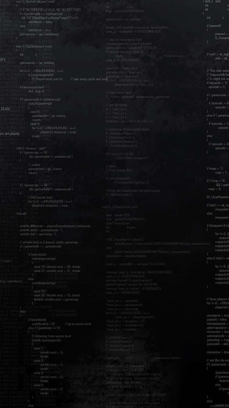 A Black Background With Many Different Code Lines Wallpaper
