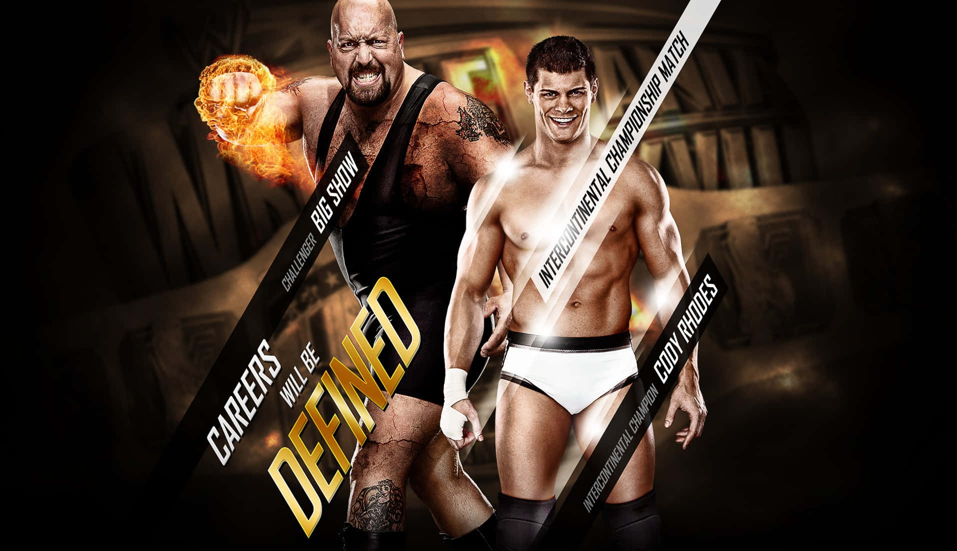 Cody Rhodes And Big Show Fight Wallpaper