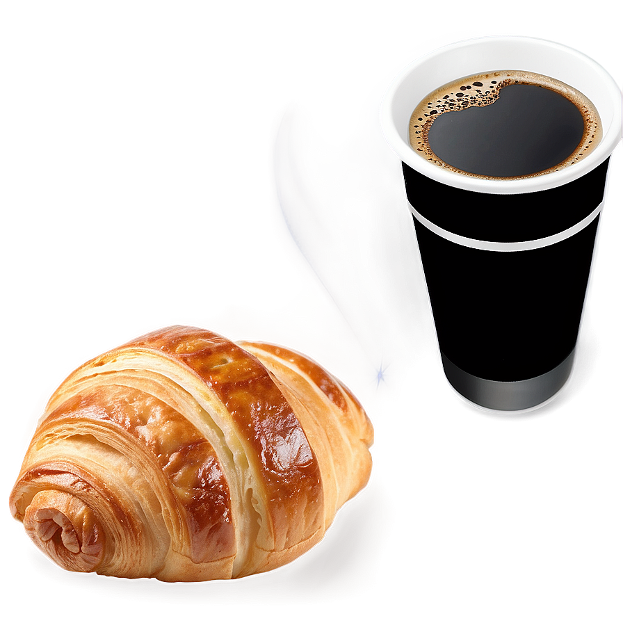 Coffee And Croissant Png Aqg PNG
