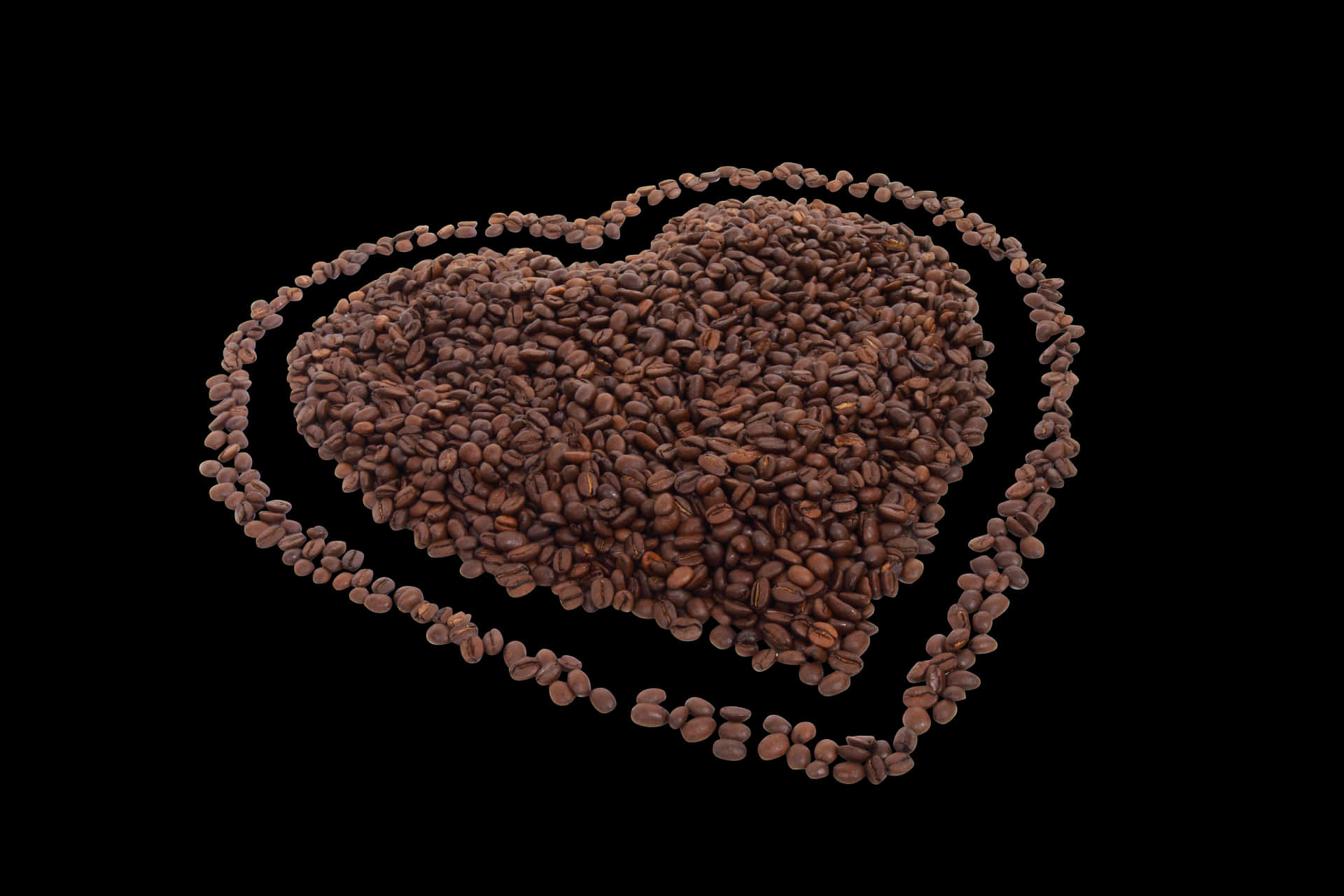 Coffee Bean Heart Art PNG