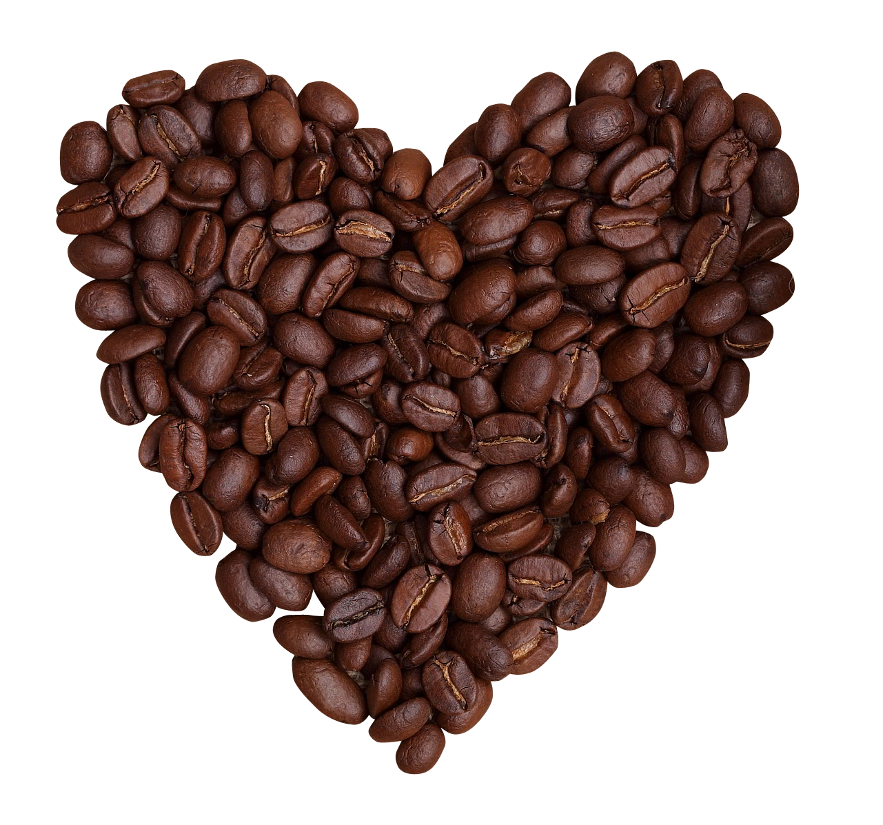 Coffee Bean Heart Shaped Arrangement PNG