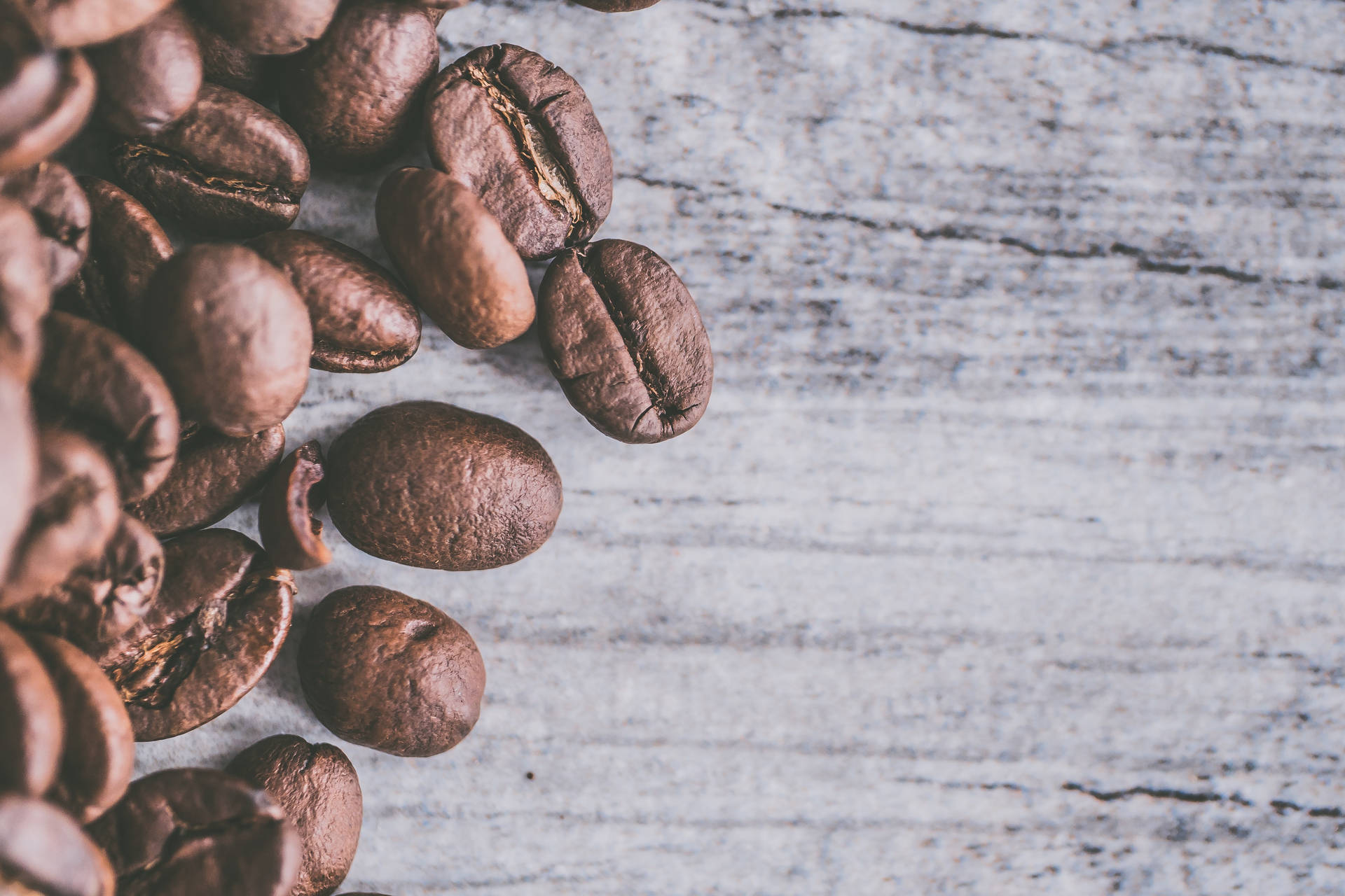 Coffee Beans Aesthetic Flat Lay Background