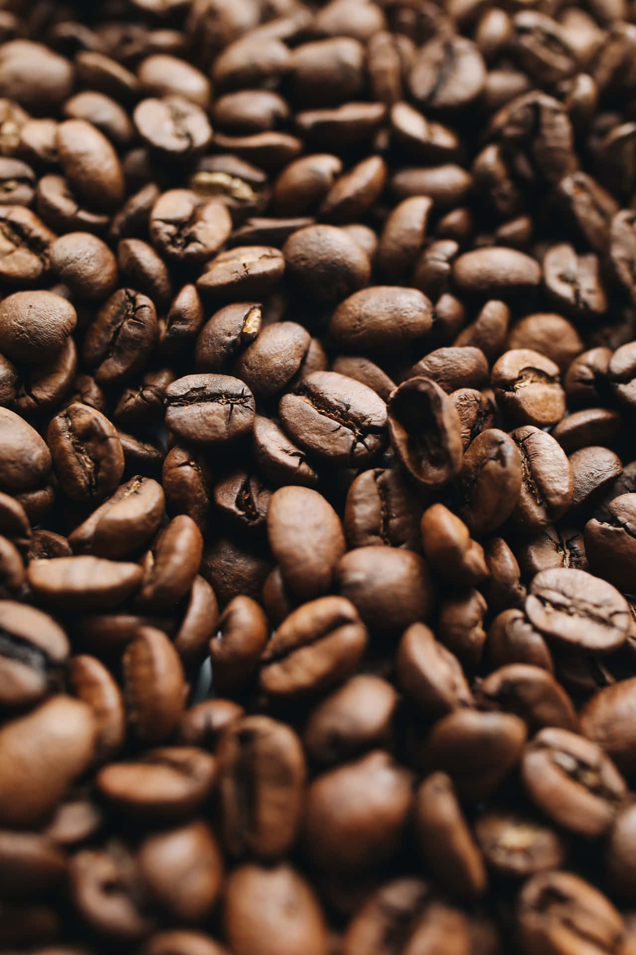 Coffee Beans Are Arranged In A Pile