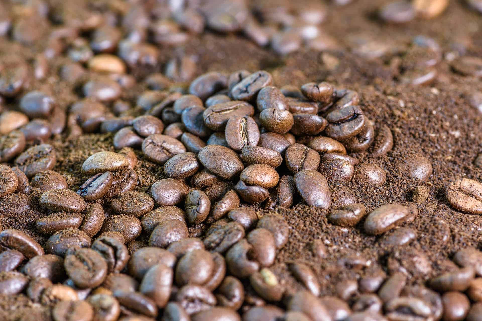 Coffee Beans On A Brown Ground